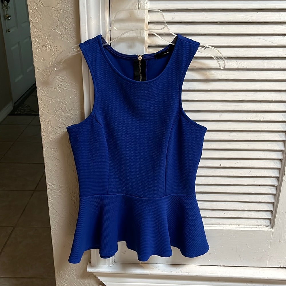 ROYAL BLUE PEPLUM TOP